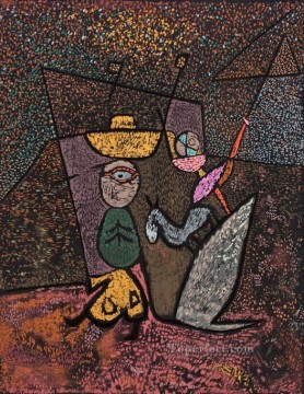 El circo ambulante Paul Klee con textura Pinturas al óleo